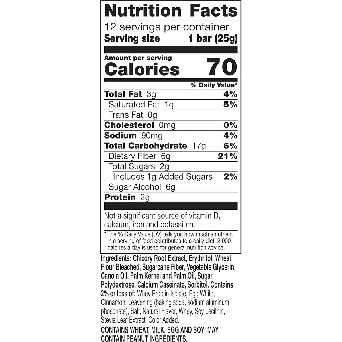 Fiber One Baked Bars Cinnamon Coffee Cake (12 CT)