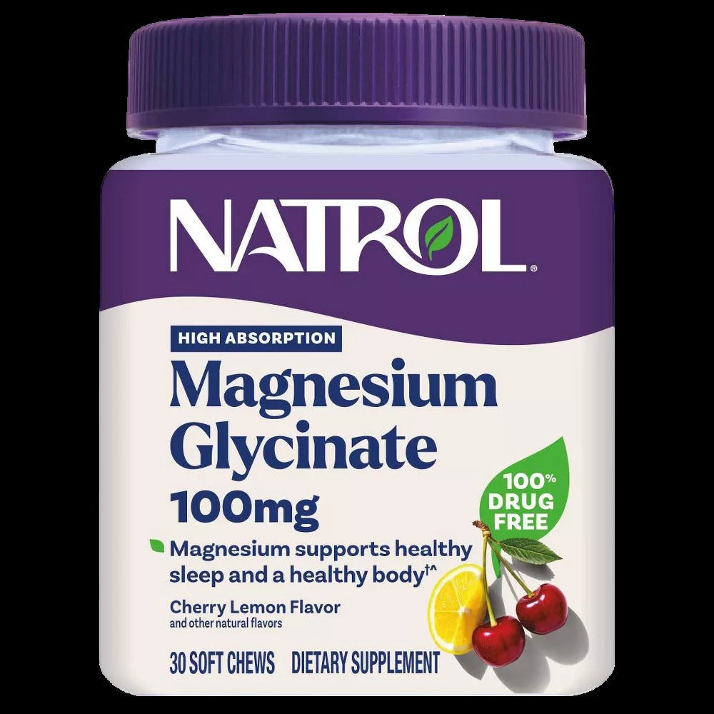 High Absorption Magnesium Glycinate Soft Chews - Cherry Lemon (30 Chews)