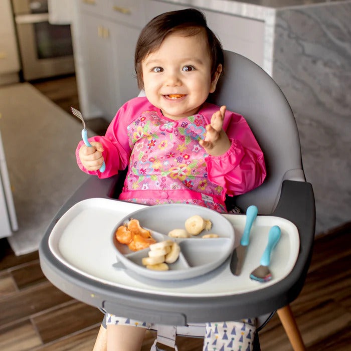 Snap & Go Easy Wear Long Sleeve Bib - Aqua Swan & Pink Flower Field (2 CT)