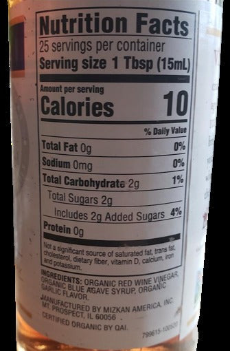 Organics Garlic Flavored Red Wine Vinegar