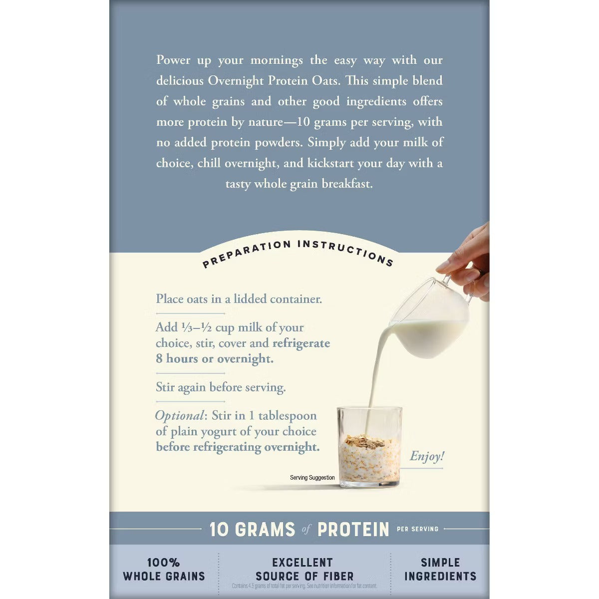 Blueberries & Cream Overnight Protein Oats