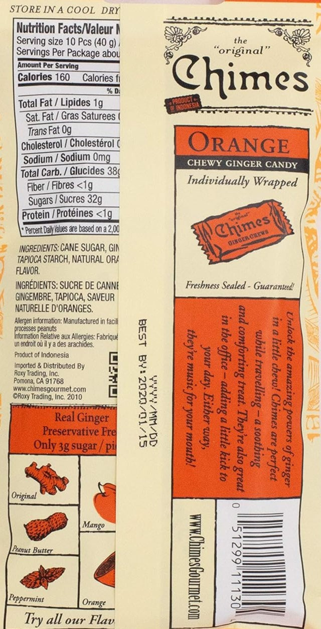 Orange Ginger Chews (12 Pack)