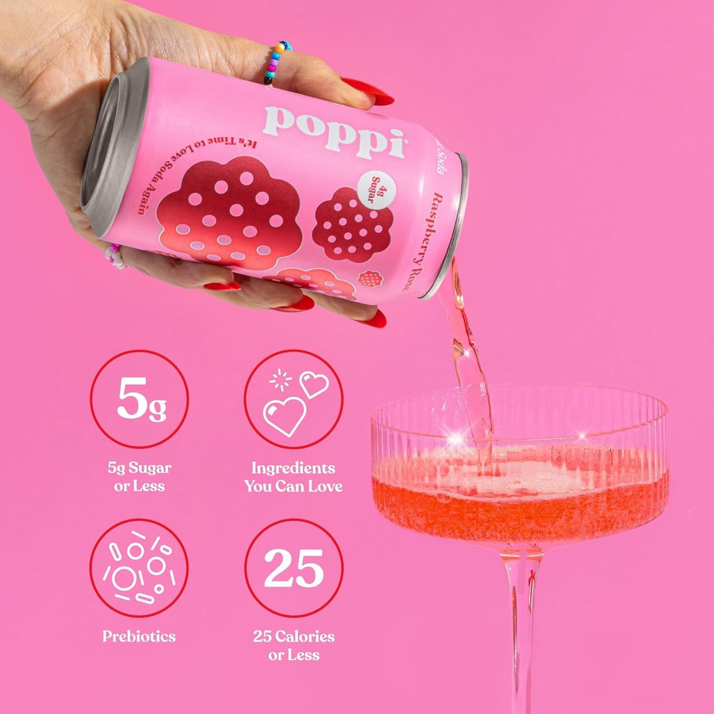 Raspberry Rose Prebiotic Soda (4 Pack)