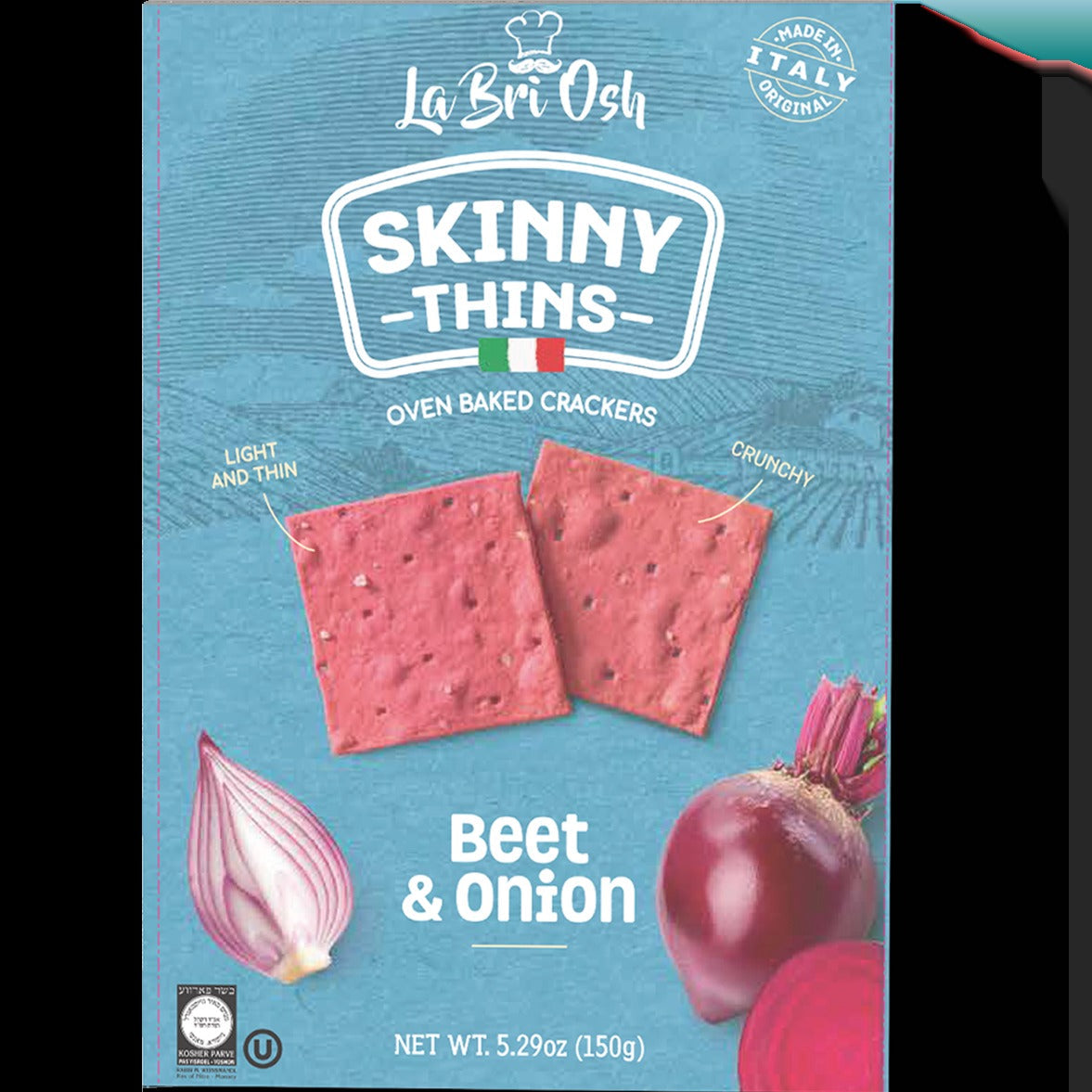 Skinny Thin Beet & Onion Crackers