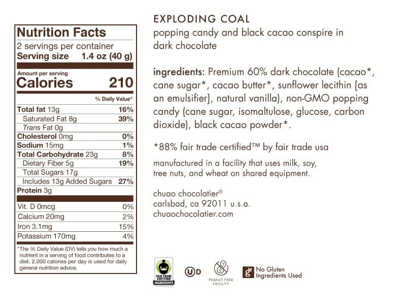 Exploding Coal Chocolate Bar