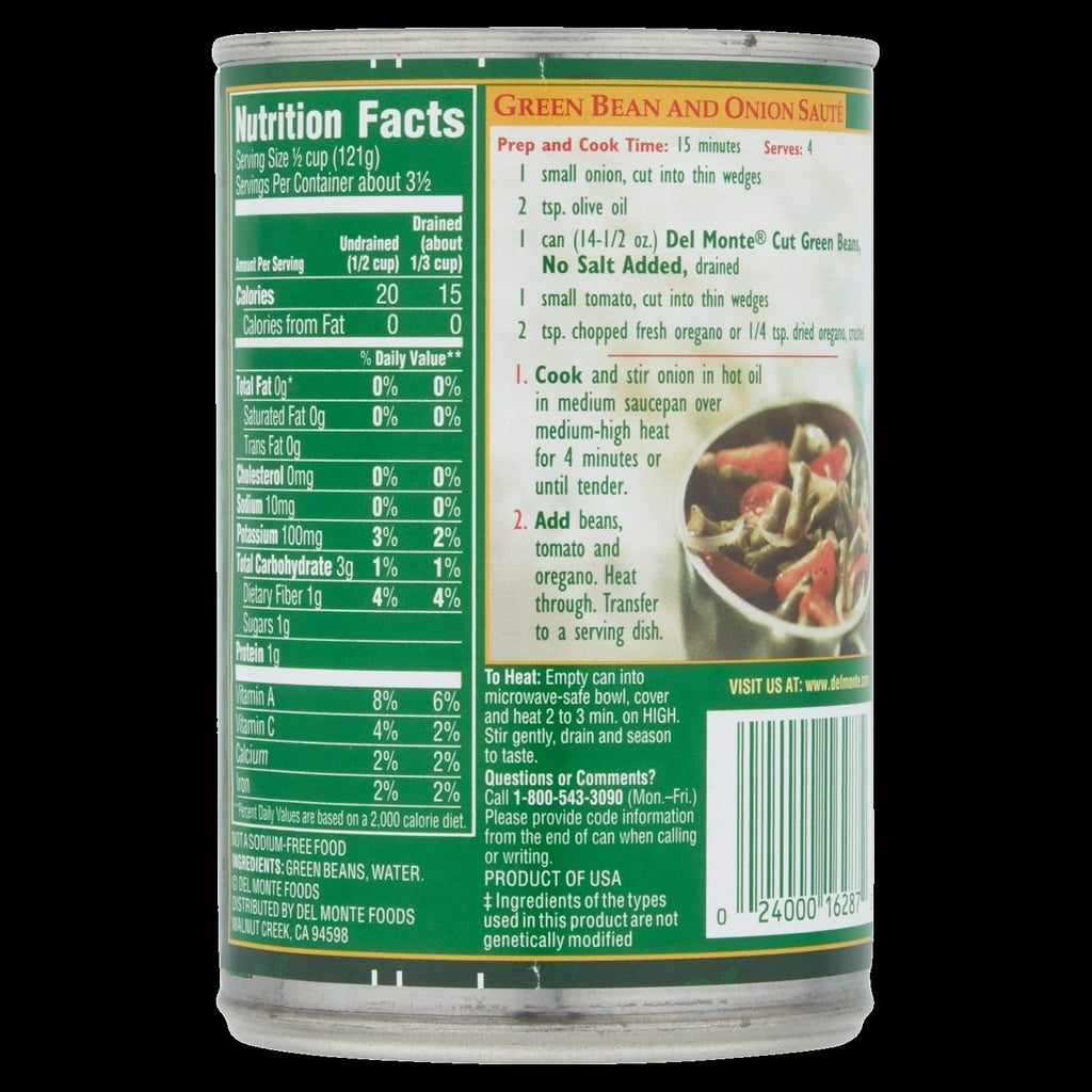 Cut Green Beans No Salt Added