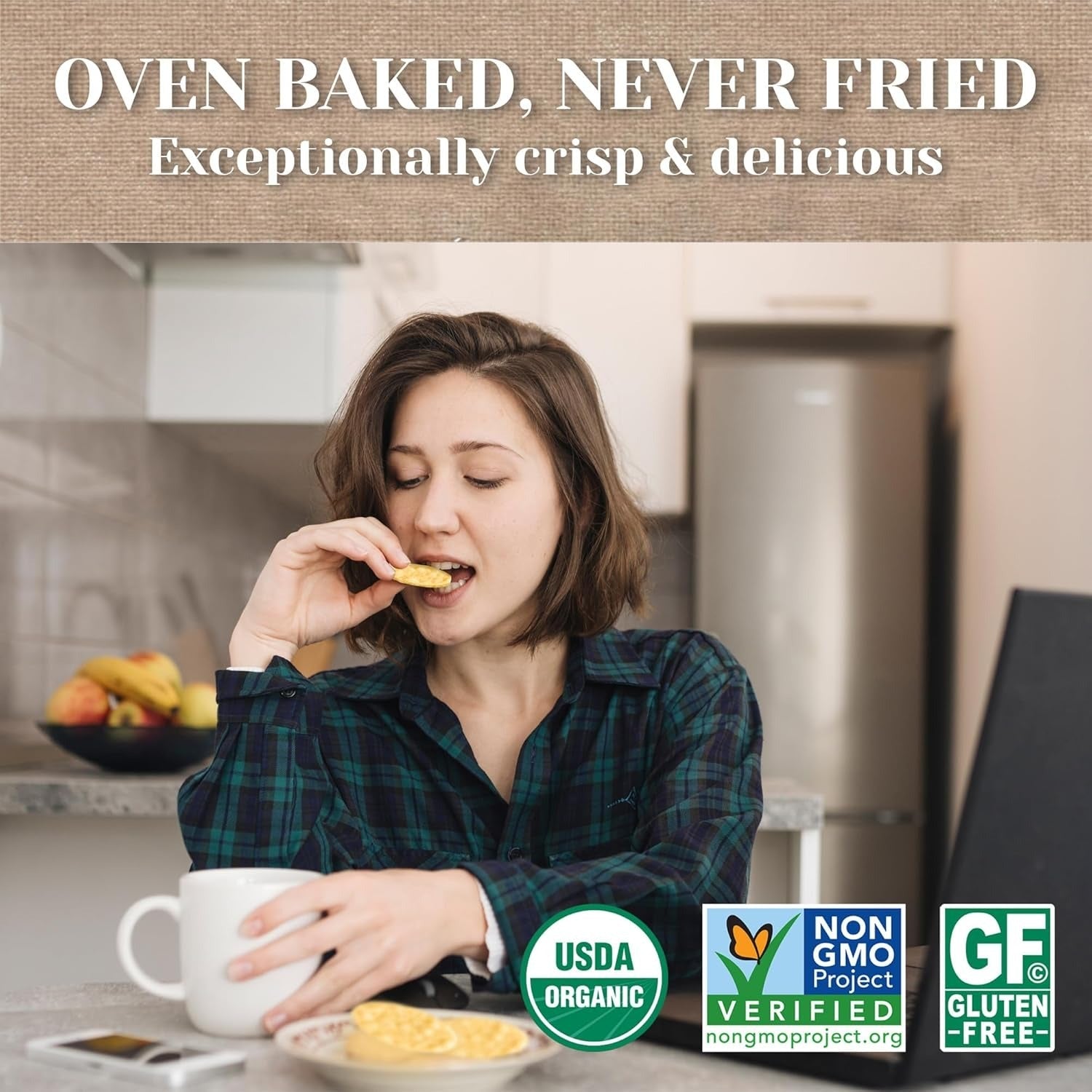 Organic Toasted Onion Brown Rice Snaps