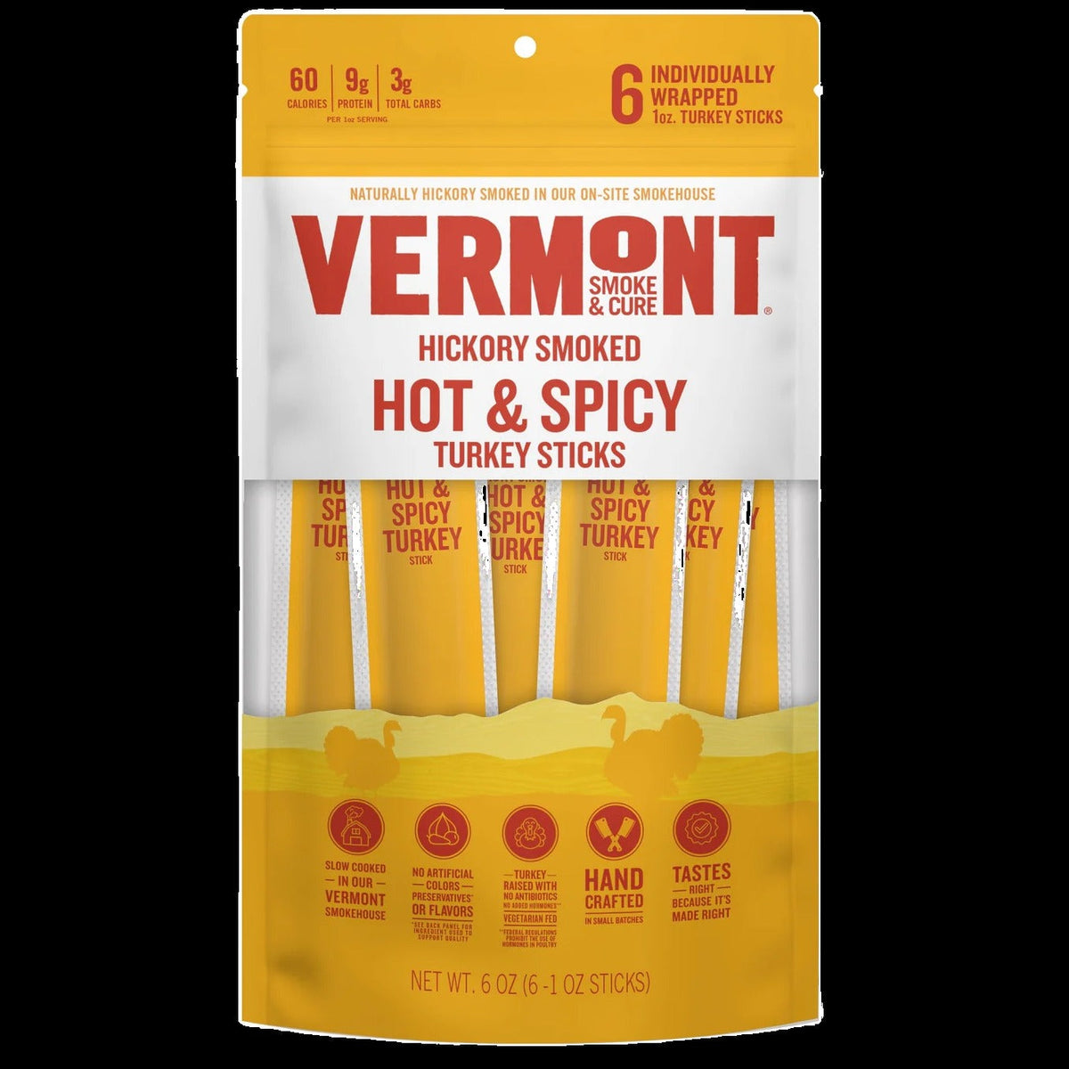 Hickory Smoked Hot & Spicy Turkey Sticks (6 CT)
