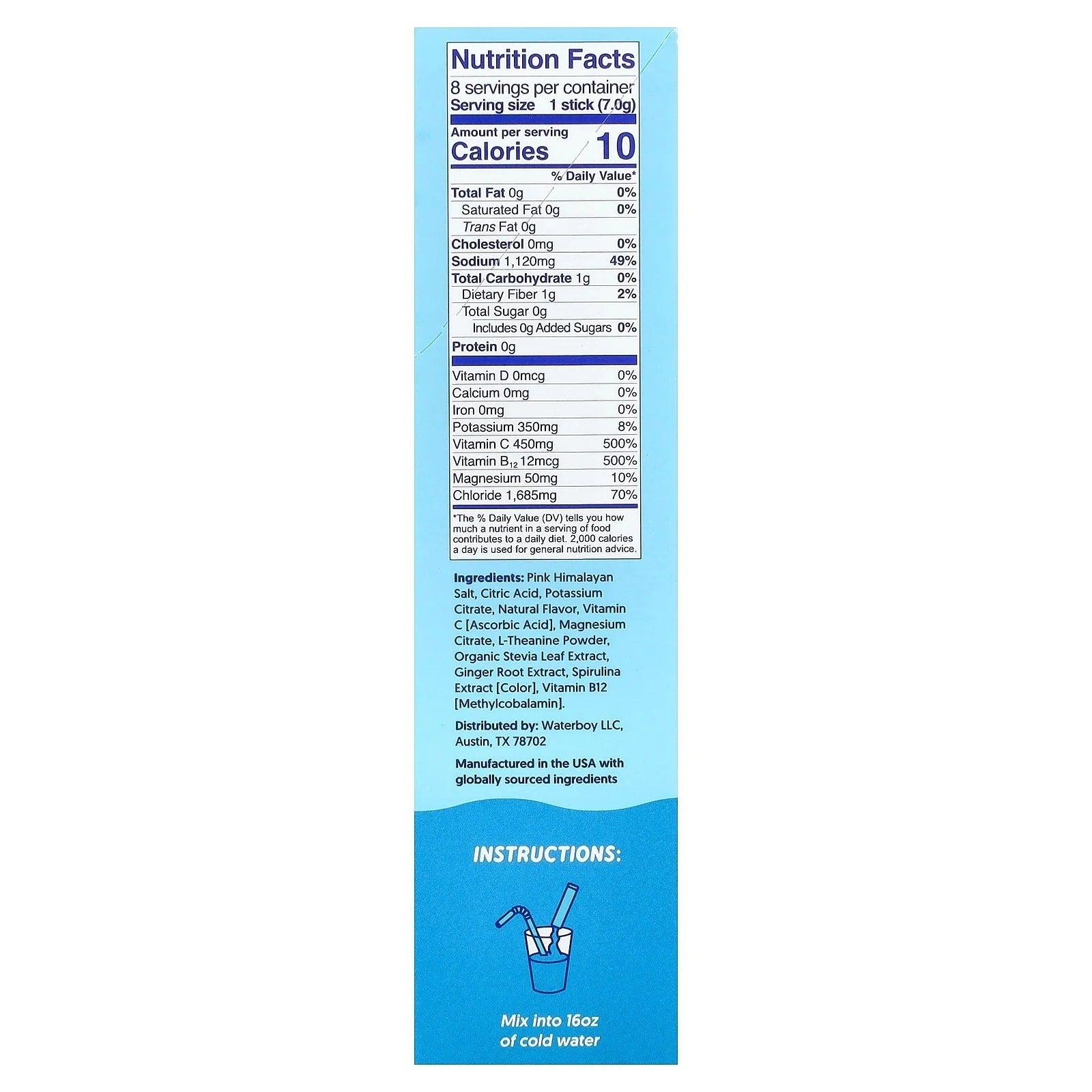 Hydration Electrolyte Drink Mix - Blue Raspberry (8 CT)