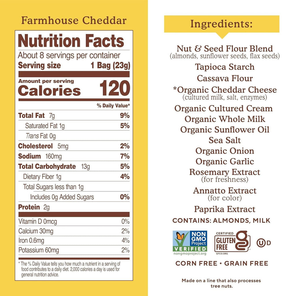Almond Flour Crackers Farmhouse Cheddar Snack Pack (8 CT)