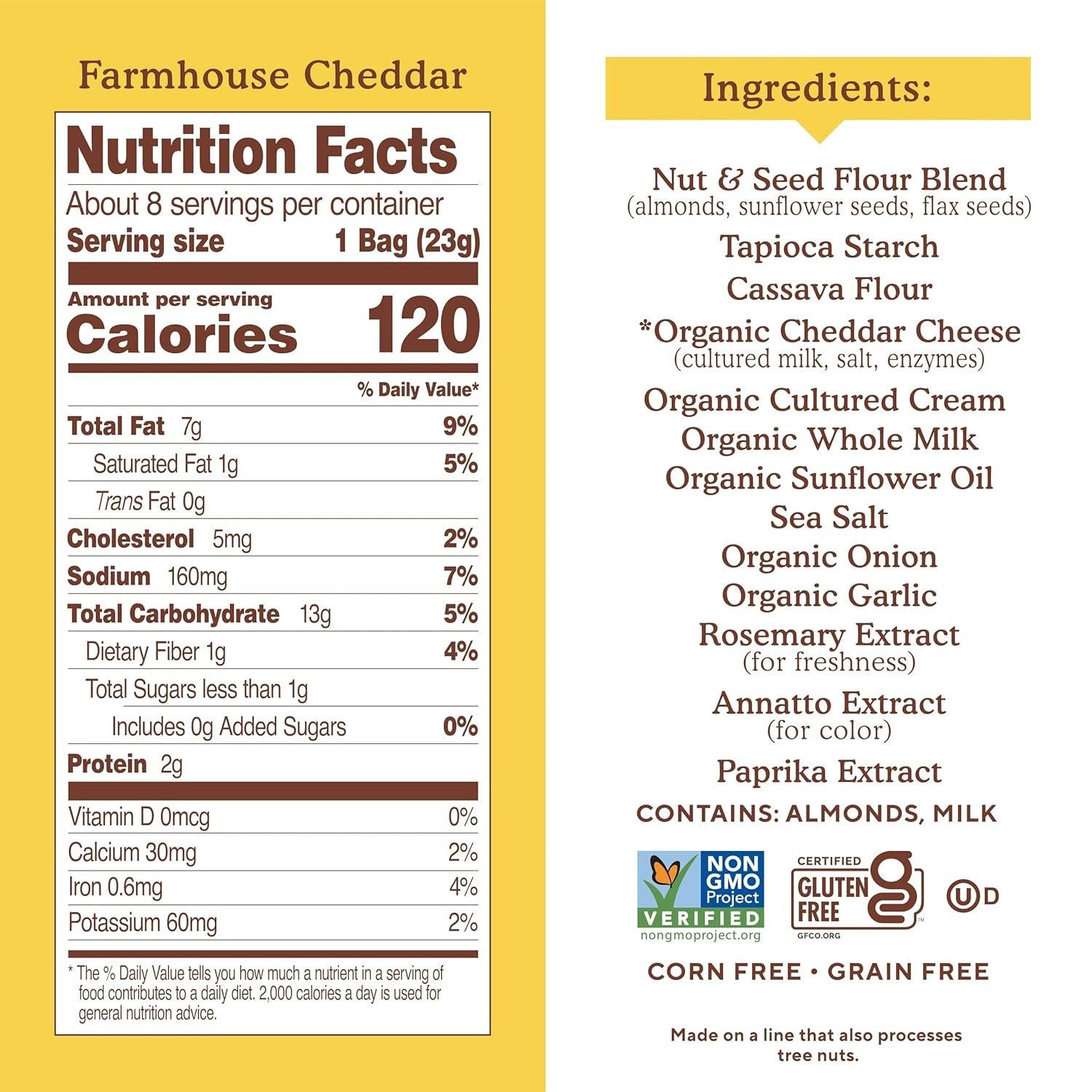 Almond Flour Crackers Farmhouse Cheddar Snack Pack (8 CT)