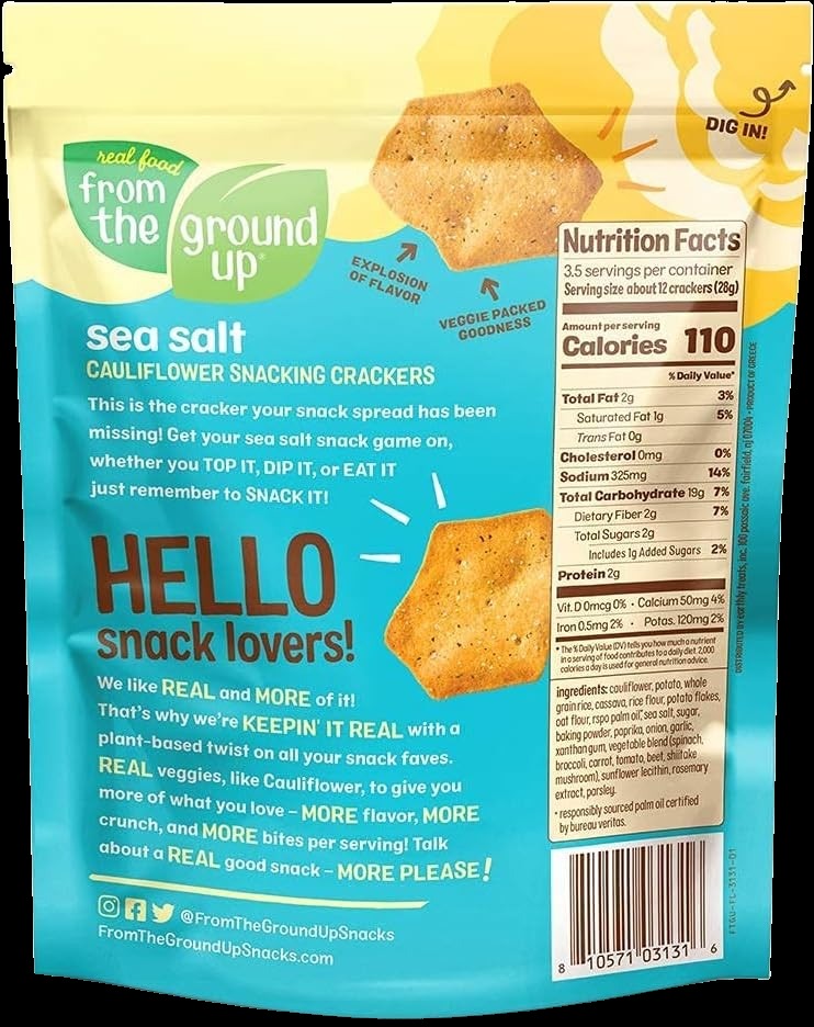 Sea Salt Cauliflower Snacking Crackers