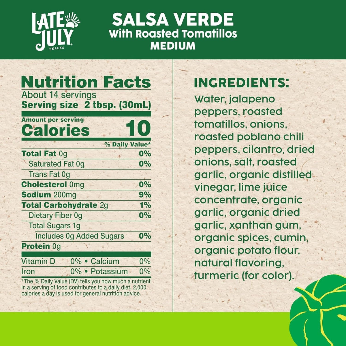Salsa Verde with Roasted Tomatillos Medium