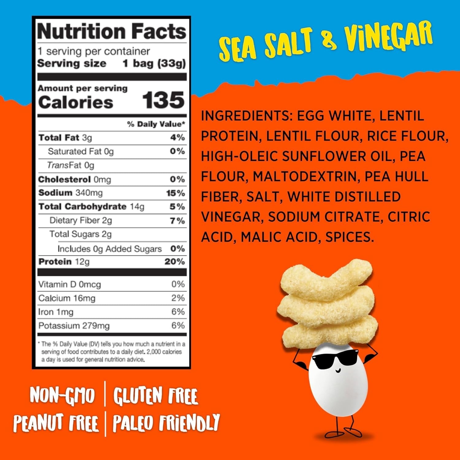 Egg-Cellent Protein Puffs - Sea Salt & Vinegar (10 Pack)