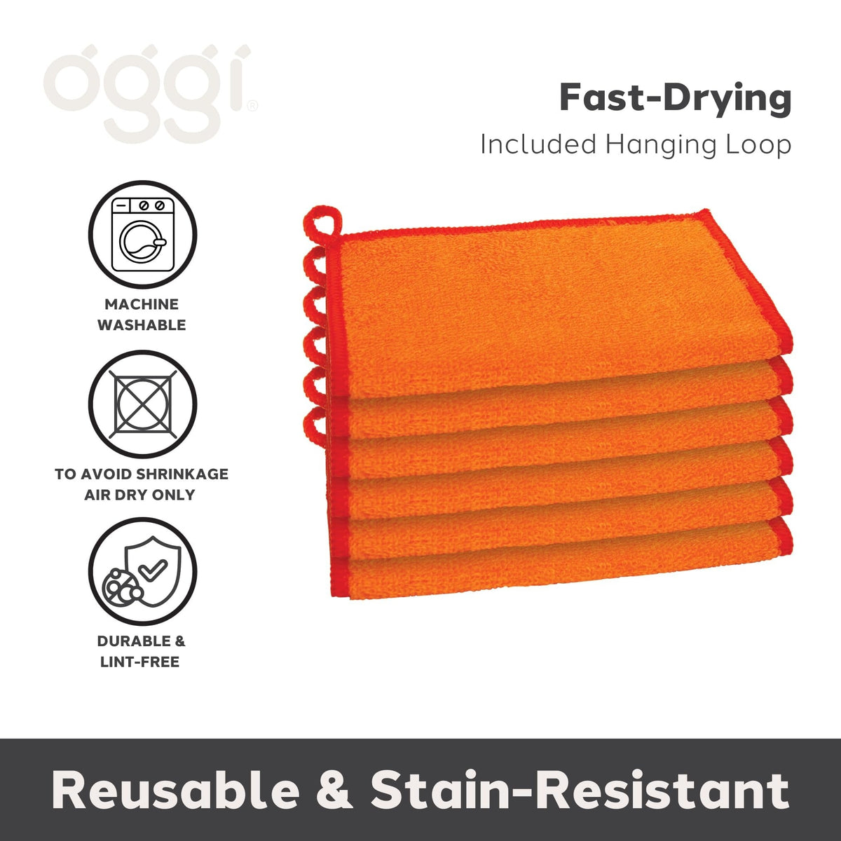 Bamboo Kitchen Cloths - Orange (6 CT)
