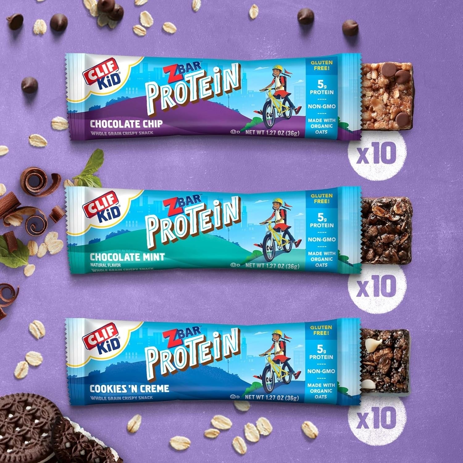 Zbar - Chocolate Chip , Chocolate Mint, Cookies 'N Creme (30 CT, 6 Boxes)