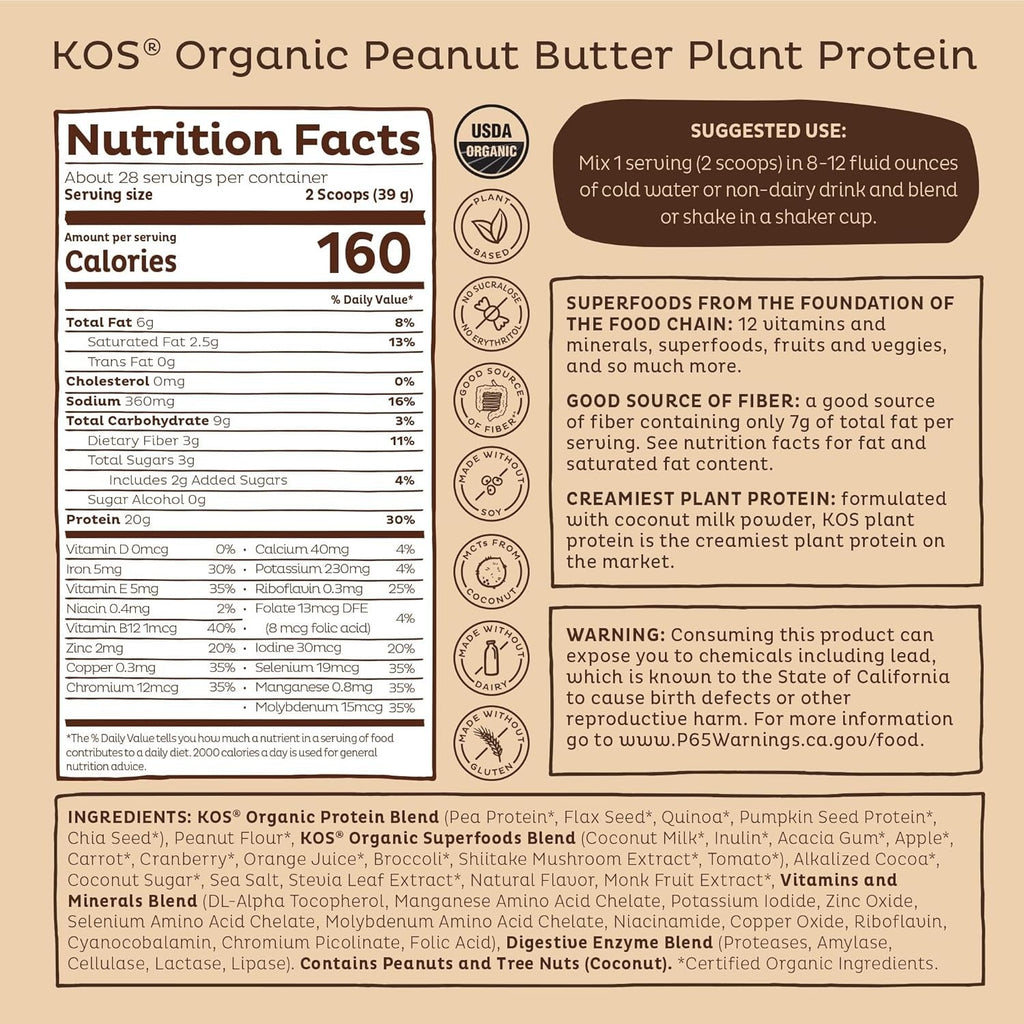 Organic Plant Protein Powder -Chocolate Peanut Butter