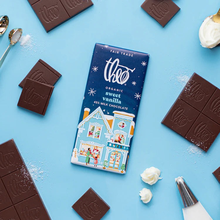 Organic Sweet Vanilla Milk Chocolate Holiday Candy Bar
