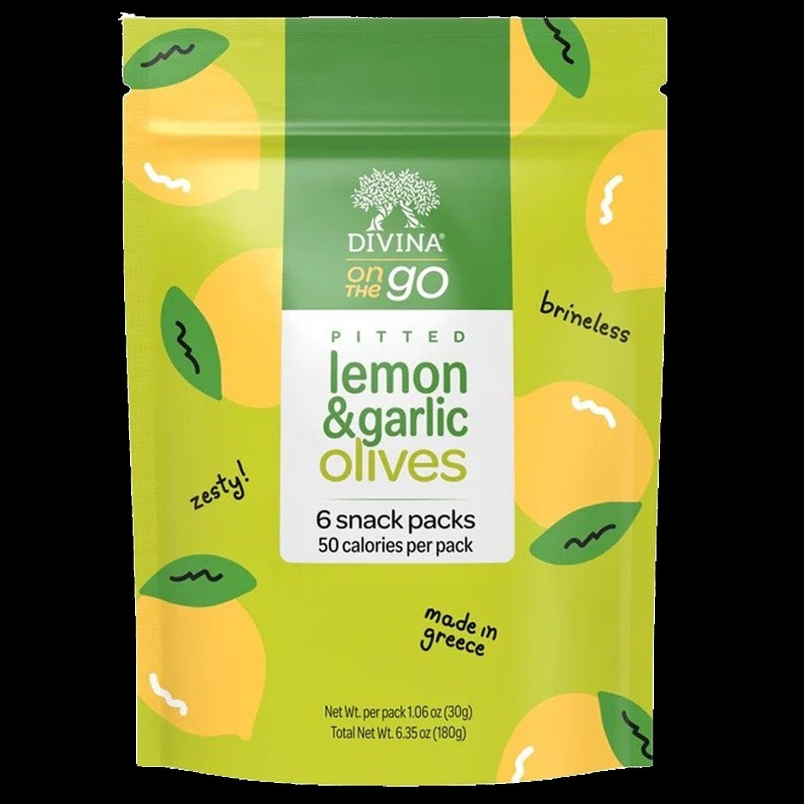 Lemon & Garlic Pitted Olives (6 CT)
