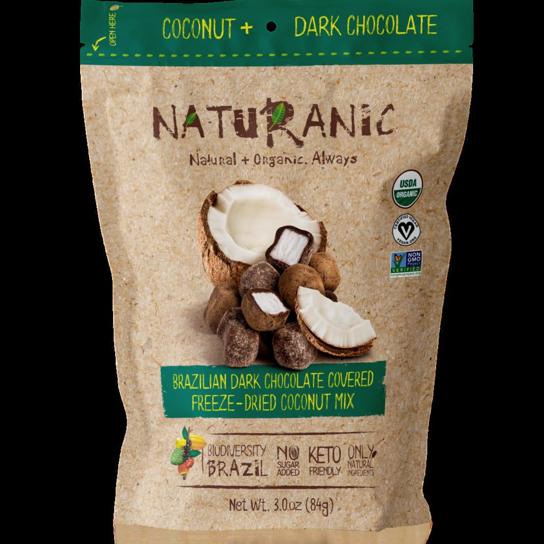 Brazilian Dark Chocolate Covered Freeze-Dried Coconut Mix