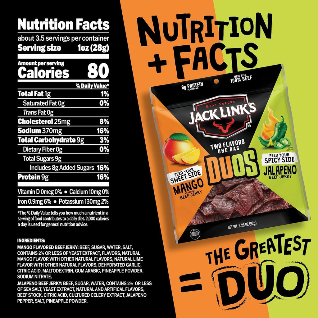 Duos Jalapeno/Mango Beef Jerky