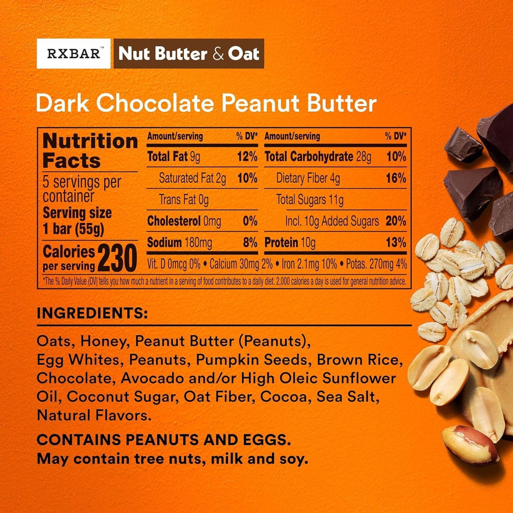 Nut Butter & Oat Dark Chocolate Peanut Butter Protein Bars (5CT)