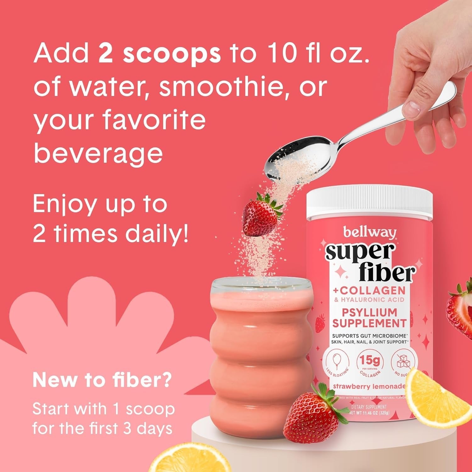 Strawberry Lemonade Fiber + Collagen Powder