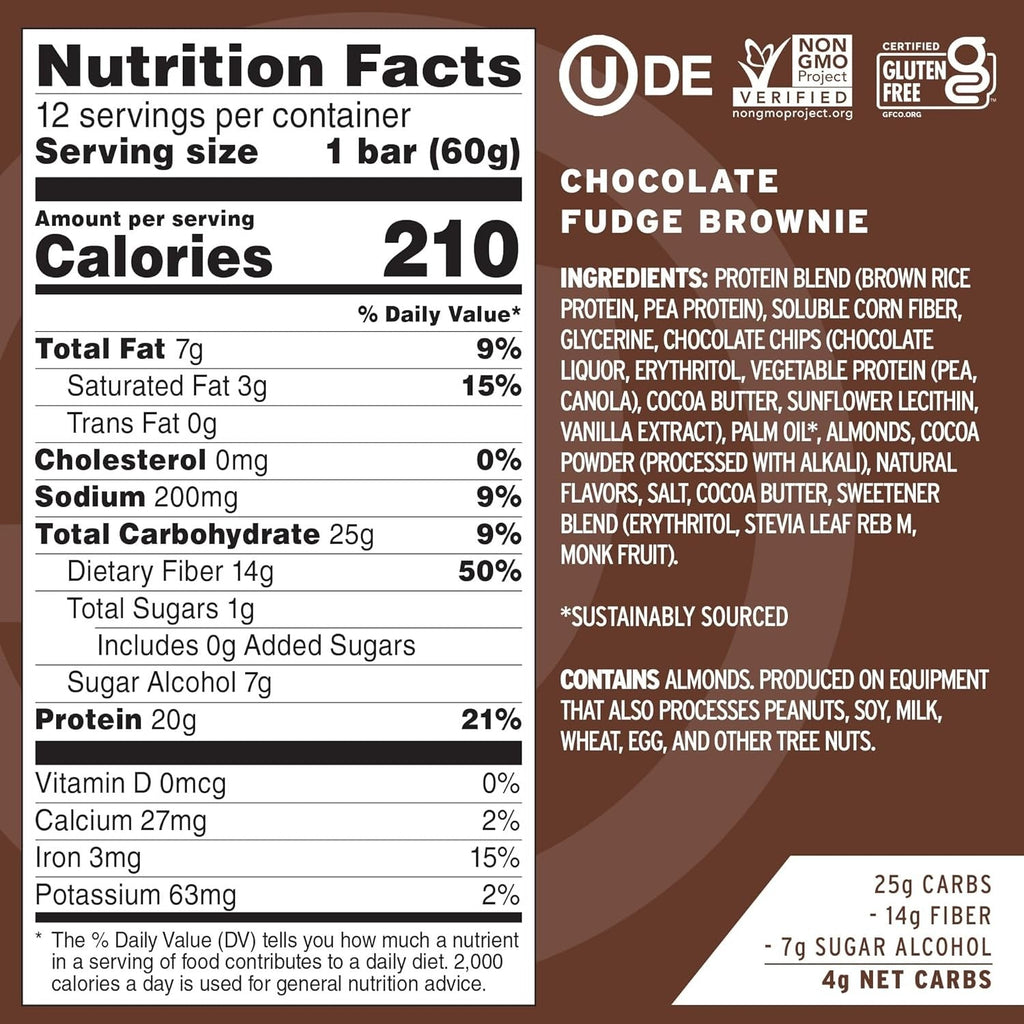 Chocolate Fudge Brownie Protein Bars (12 CT)
