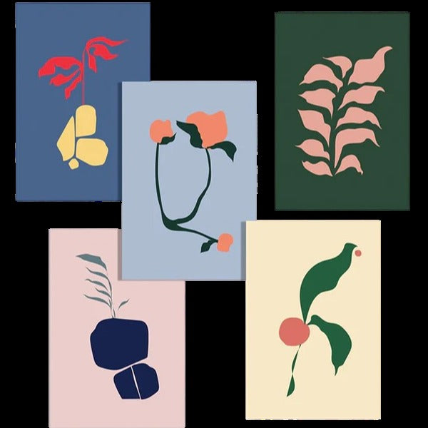 Abstract Flora Postcards