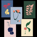 Abstract Flora Postcards