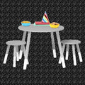 Scandi Table And Chair Set - Grey/White