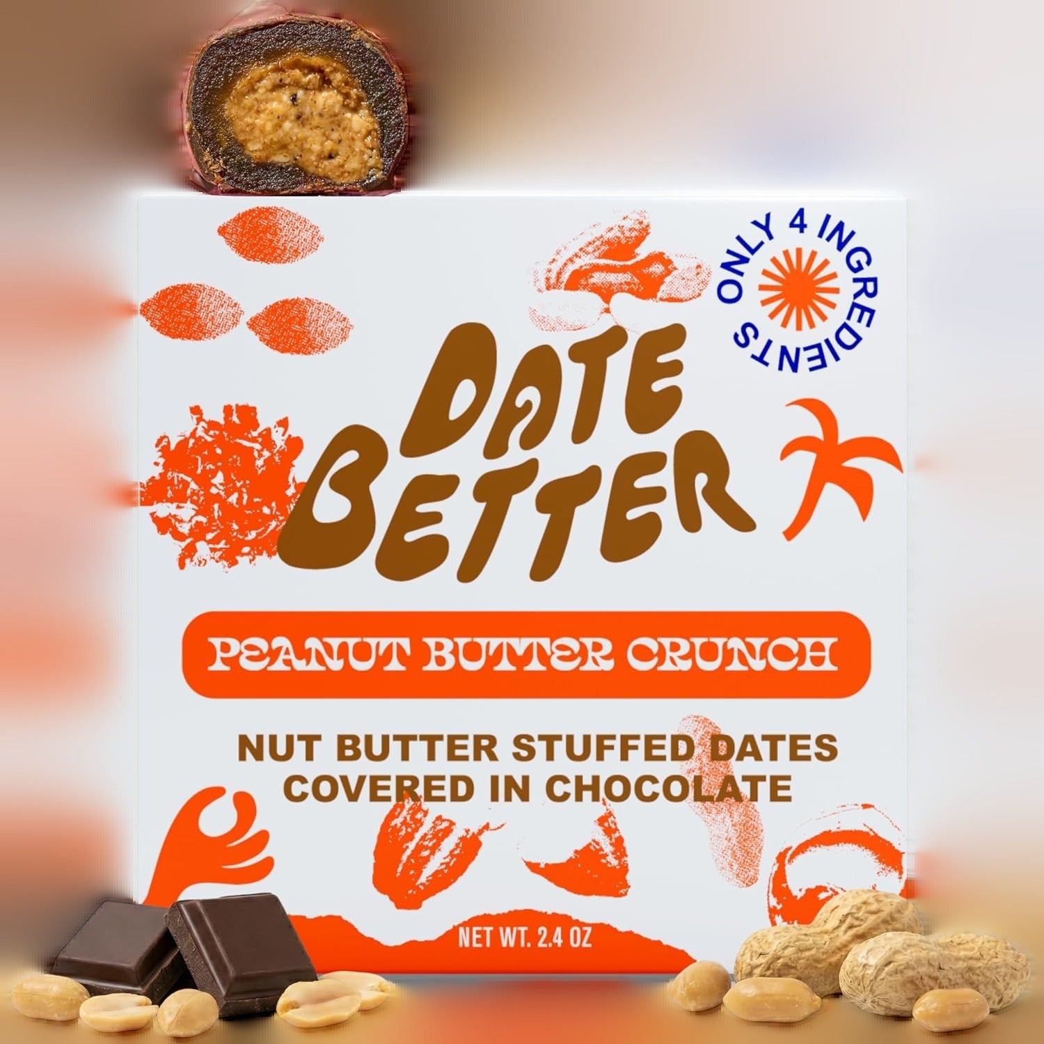 Peanut Butter Crunch Stuffed Dates