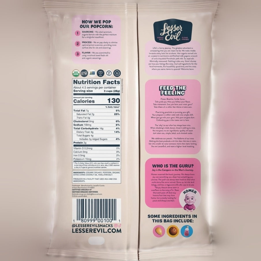 Organic Popcorn Himalayan Sea Salt