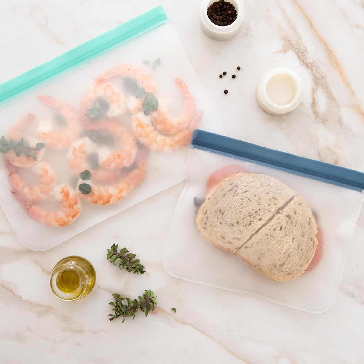 Reusable PEVA Food Bag - Assorted Sizes (6 CT)
