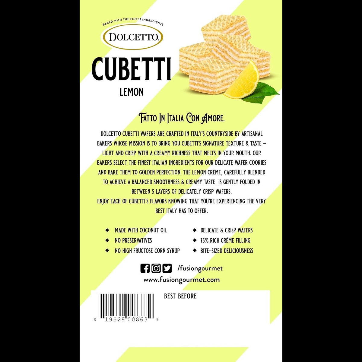 Cubetti Lemon Cream Wafers