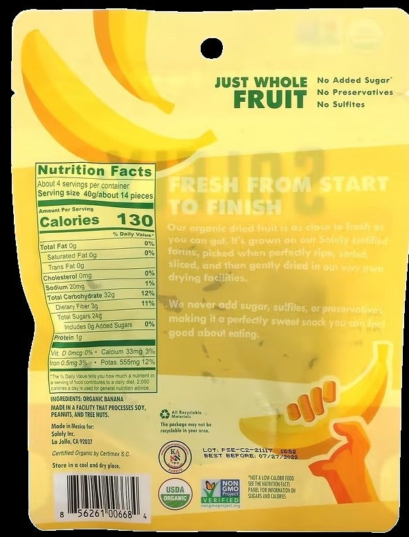 Organic Dried Banana Bitecoins