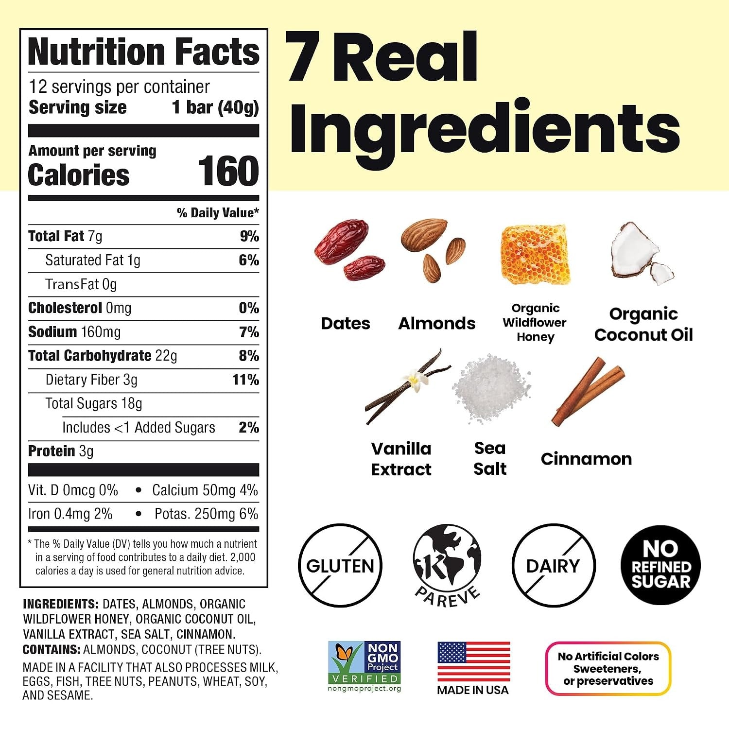 Honey Cinnamon Date & Almond Snack Bars (4 Pack)