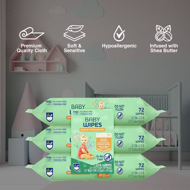 Shea Butter Baby Wipes (3 Pack)