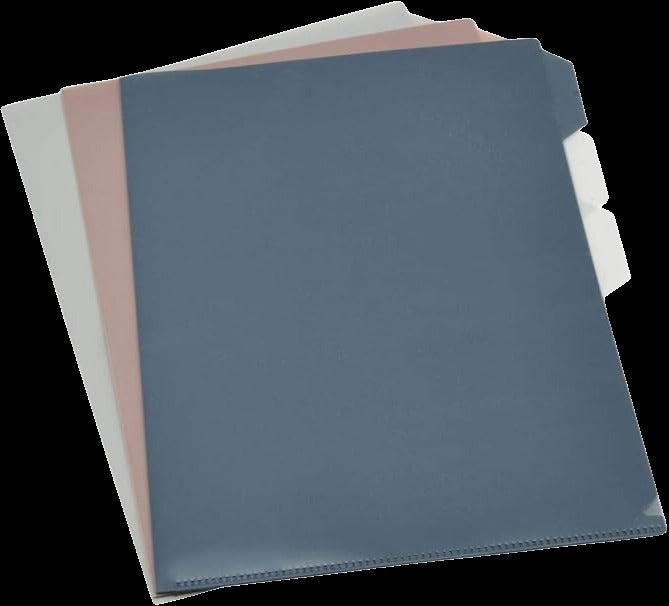 Document File Folders 8.3 in X 11.7 in (3 CT) Grey, Rose and Blue