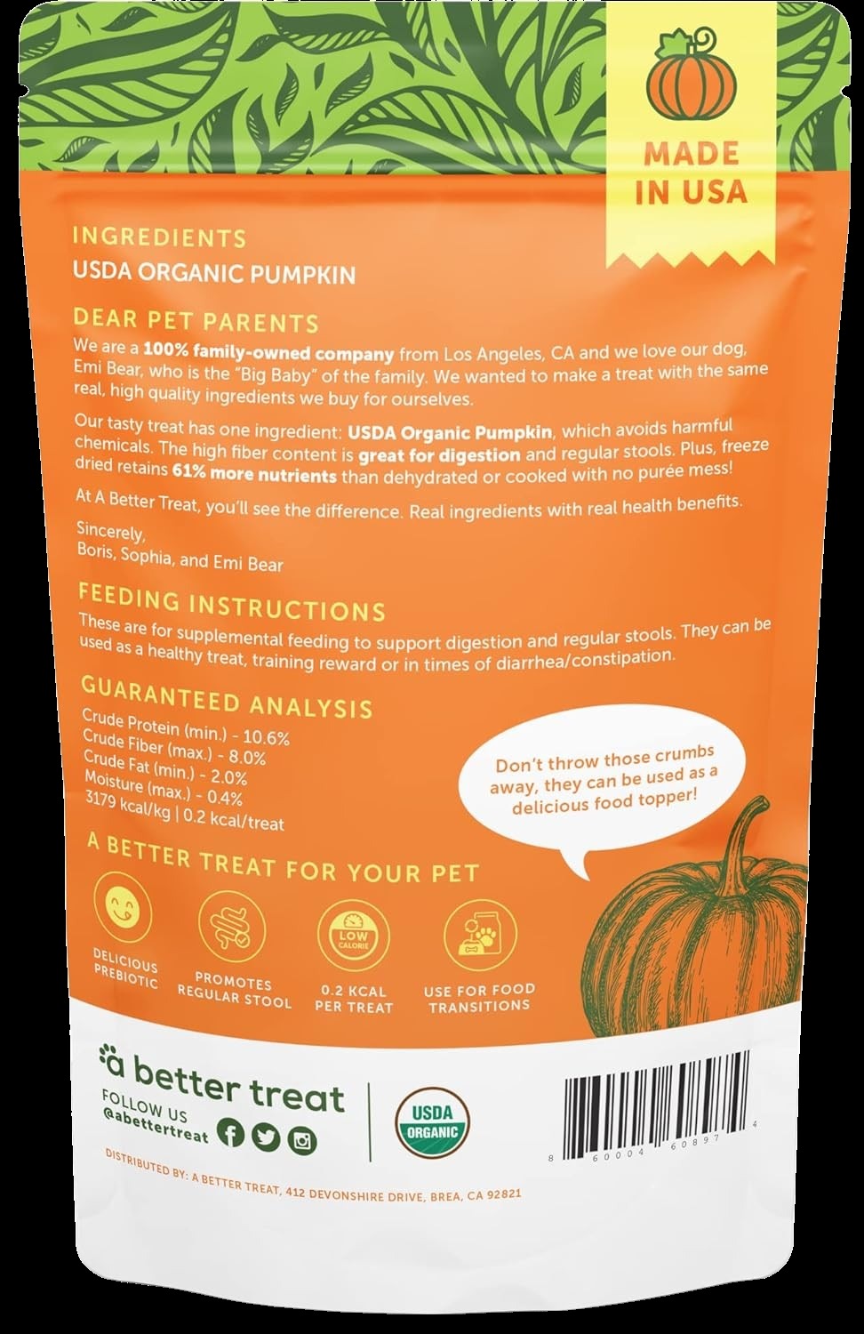 Pumpkin Dog and Cat Treats