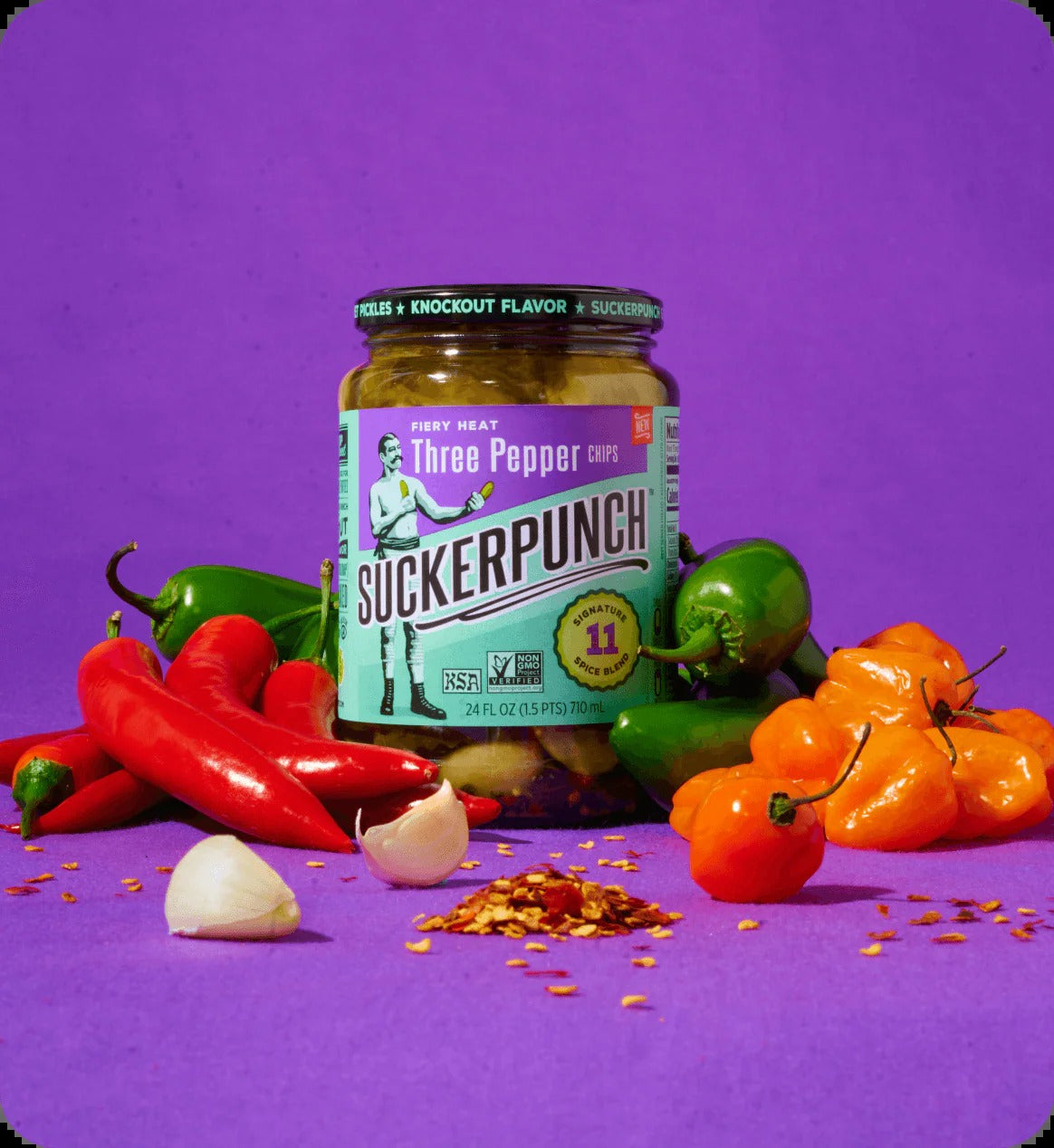 Fiery Heat Three Pepper Pickle Chips
