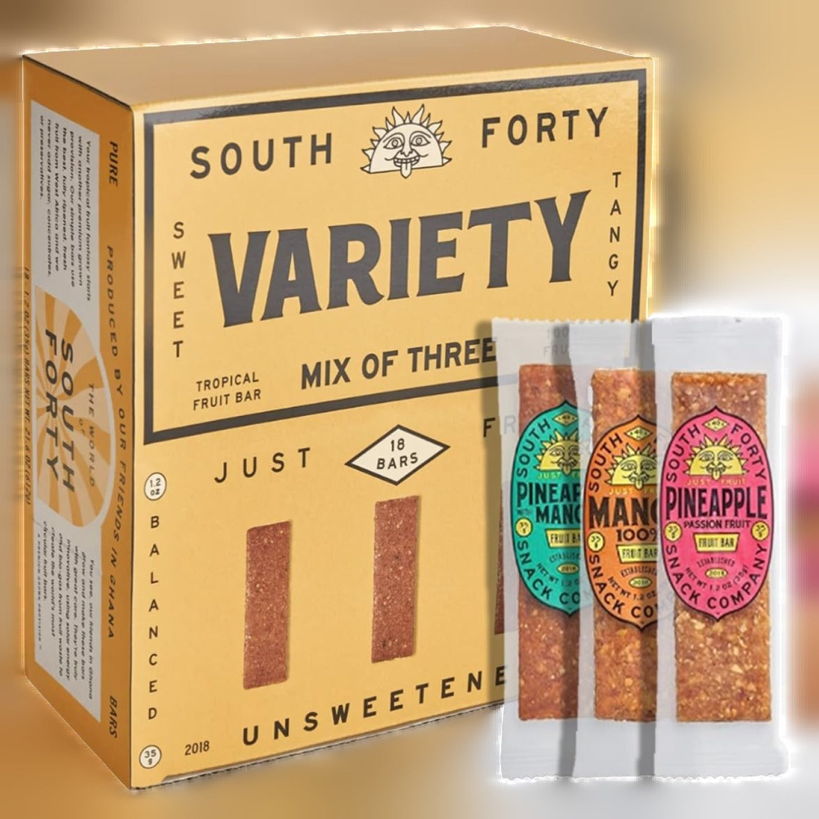 Mix of 3 Premium Tropical Fruit Bars Variety Pack (18 CT)