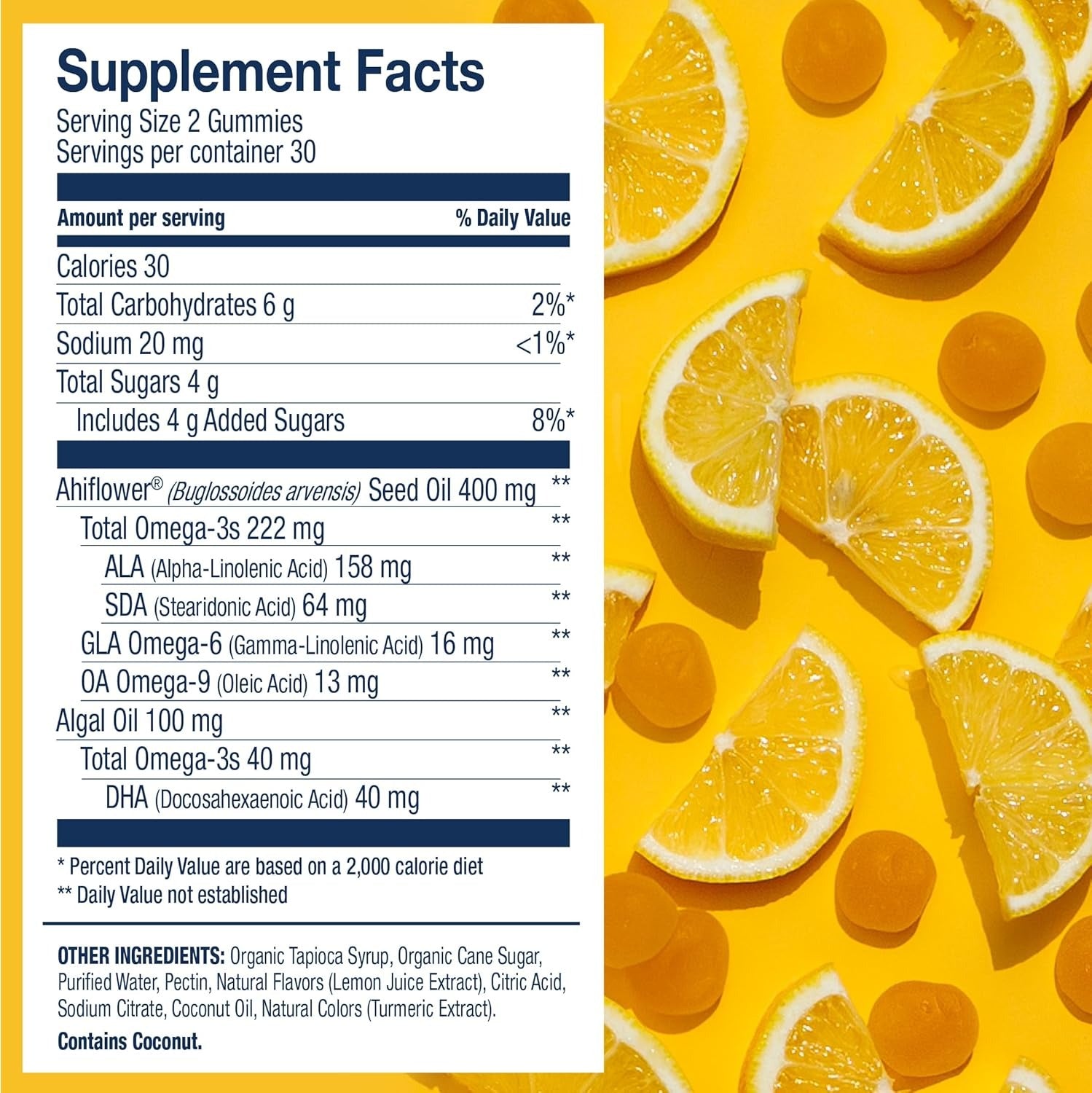 Vegan Omega 3 Adult Gummies - Fresh Lemonade (60 Tablets)
