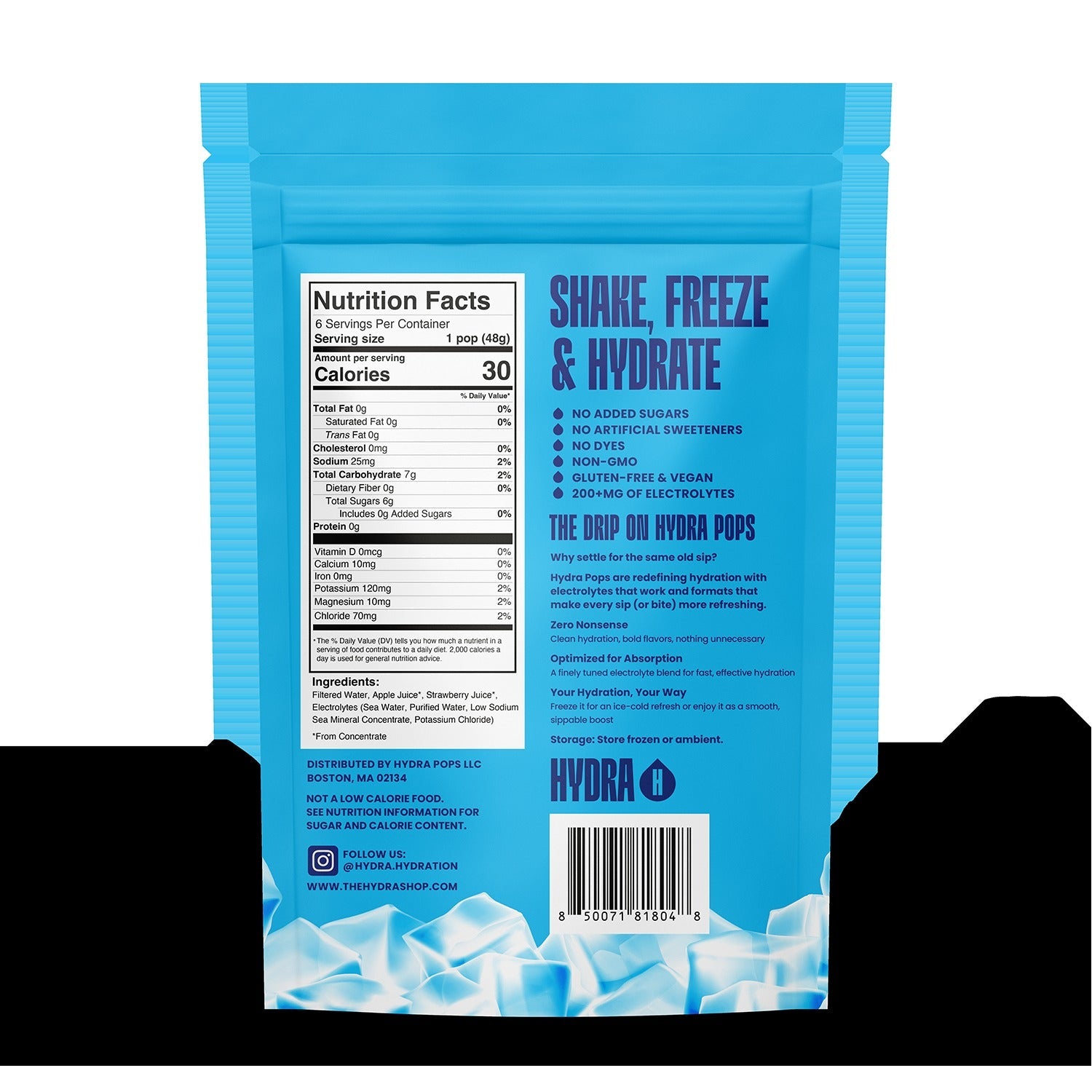 Electrolyte Freezer Pops - Strawberry (6 CT)
