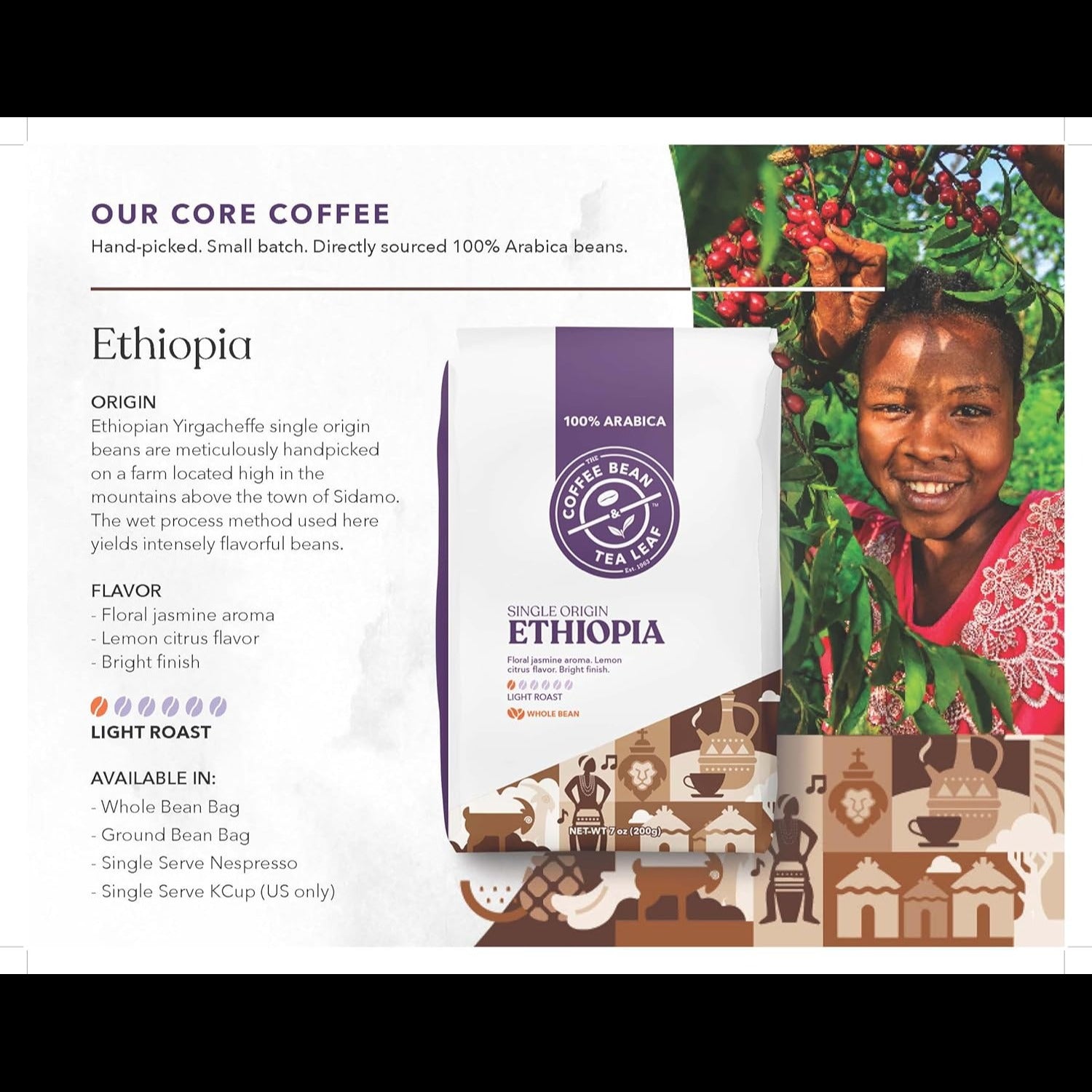 Ethiopia Yirgacheffe Light Roast Ground Coffee