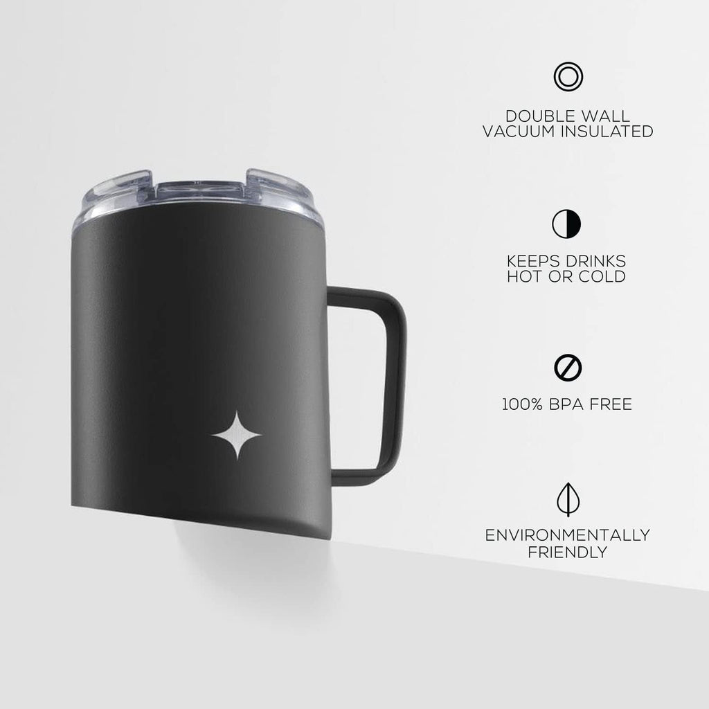 12oz Coffee Mug with Handle - Black