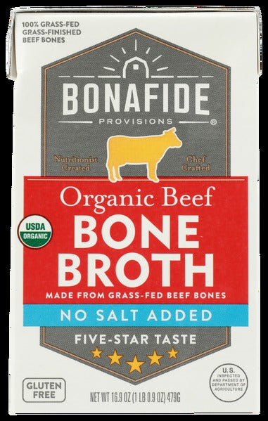 Organic No Salt Added Beef Bone Broth