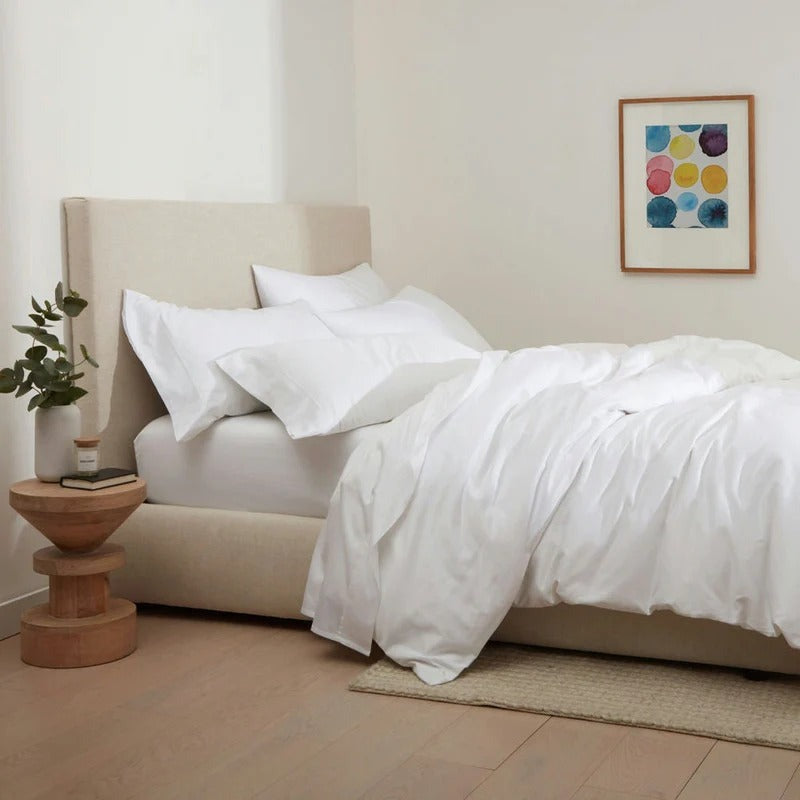 Organic Cotton King Fitted Sheet- White