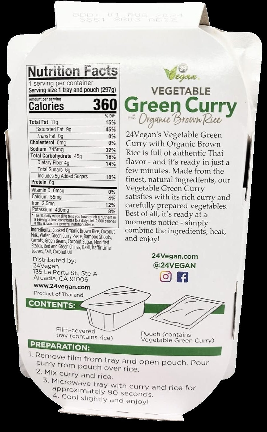 Vegetable Green Curry with Organic Brown Jasmine Rice