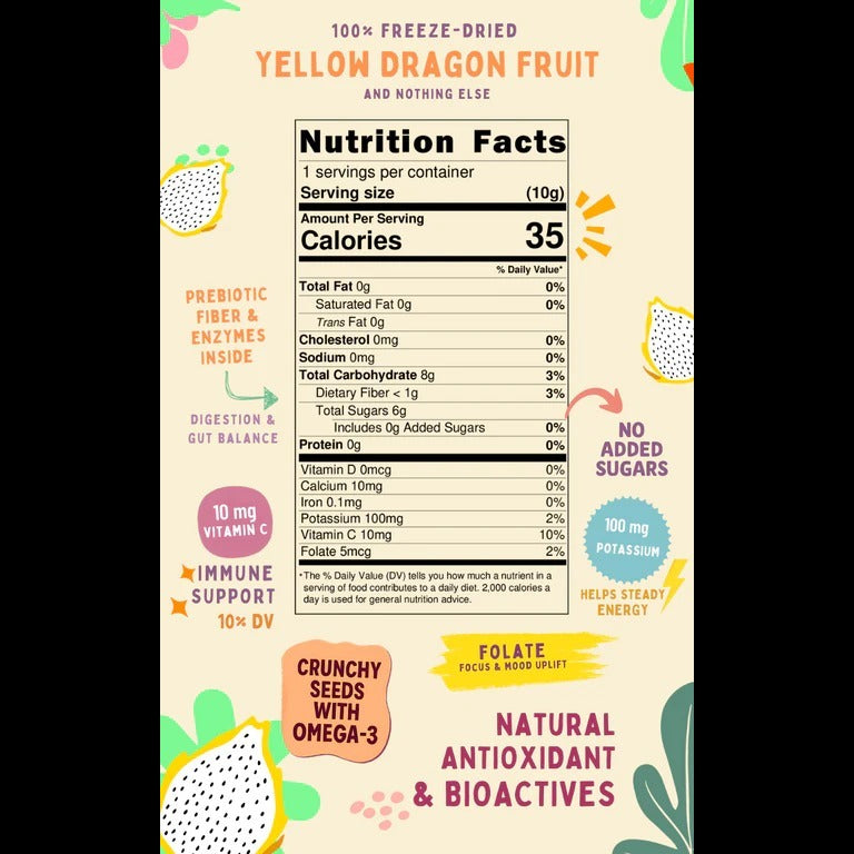 Yellow Dragon Fruit Crunchy Superfruit Bites (12 Pack)